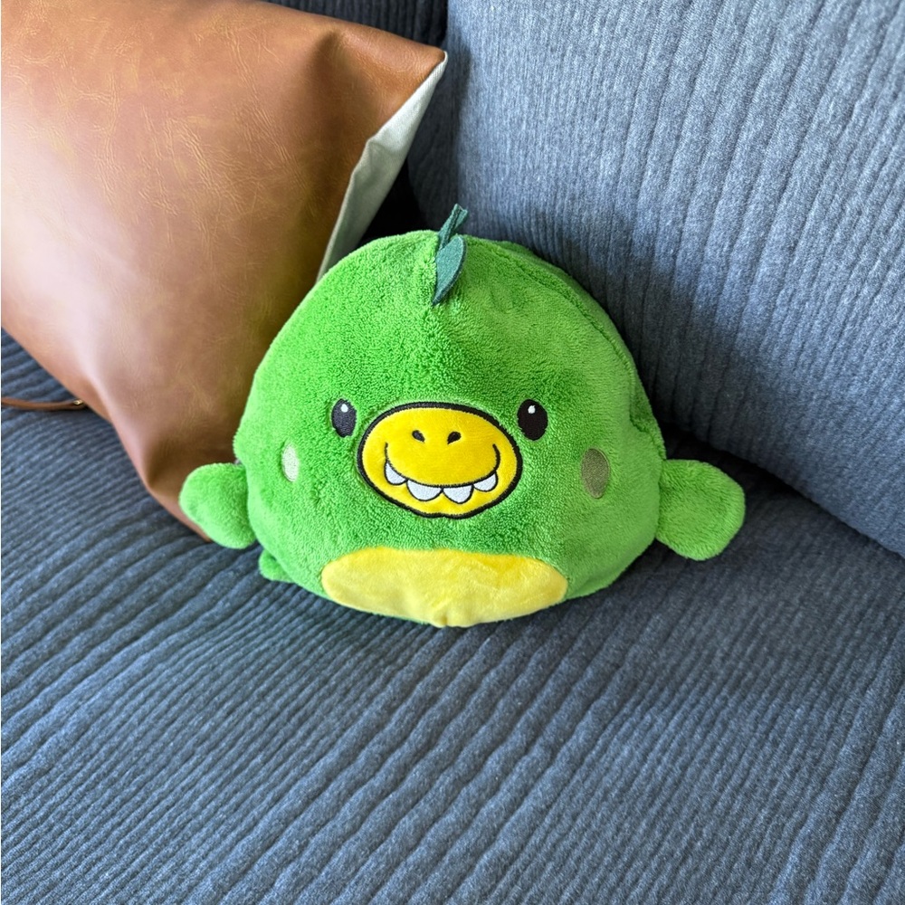 Green Dinosaur stuffed animal that coverts to a hoodie
